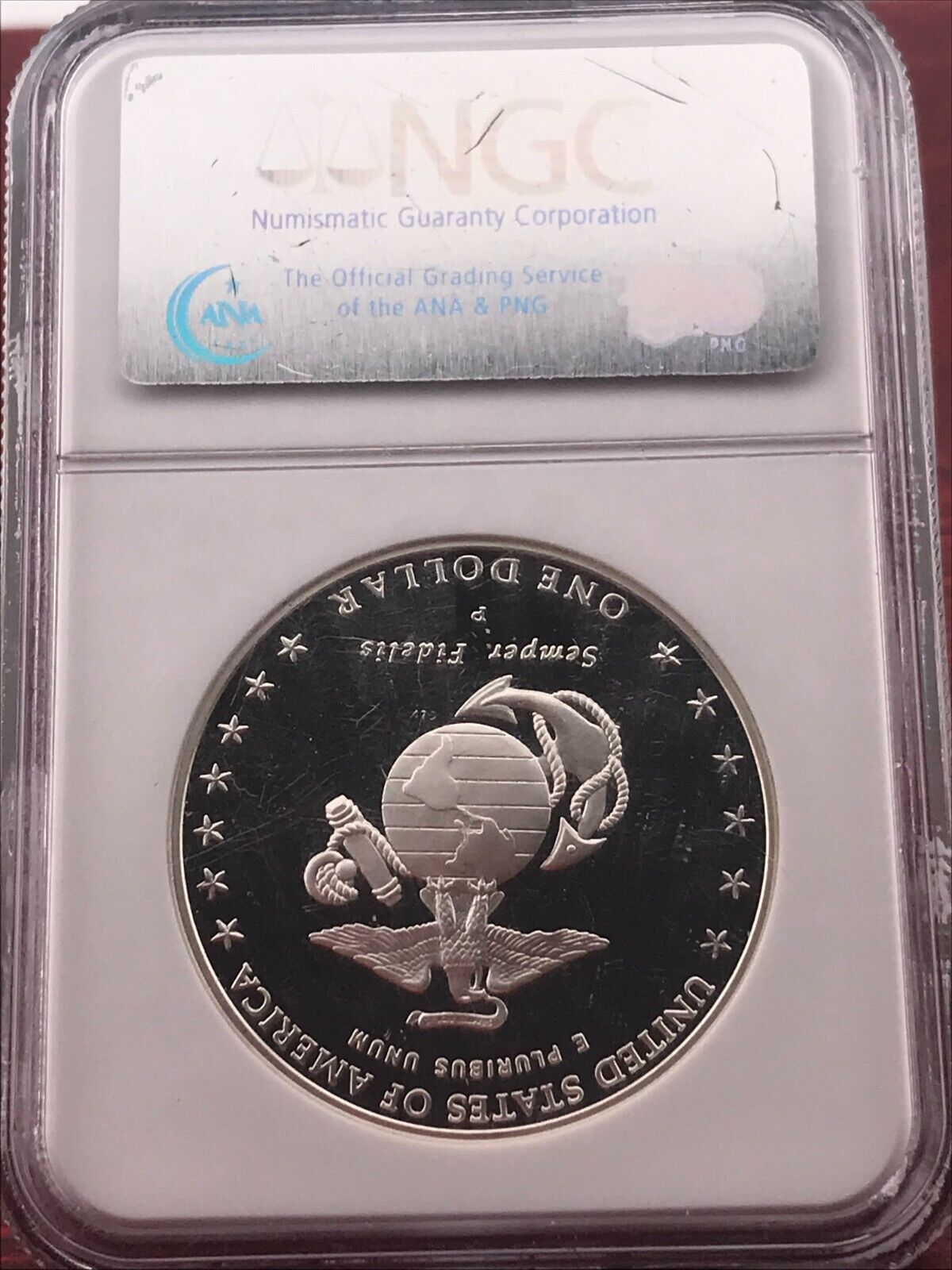 2005 P Marine Corps Silver Dollar PF69 Ultra Cameo NGC