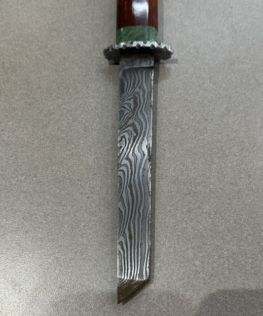 STEEL 7”  HUNTING KNIVE  12” OVERALL SIZE SWORD STYLE SHEATH