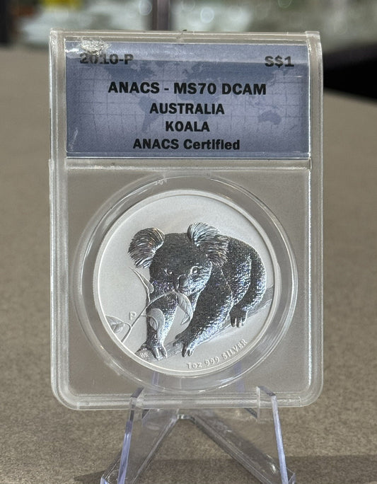 2010-P Australia S$1 Koala ANACS MS70