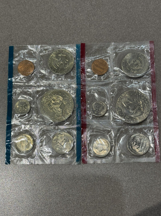 1977 Uncirculated Coin Set 12 Coins Nicely Toned P-D