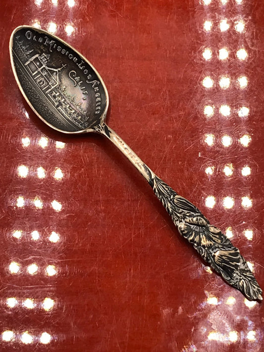Los Angeles Mission Sterling Silver Spoon Toned 4.25" 8.9g