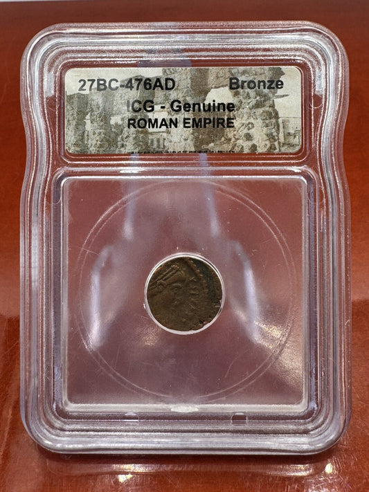 ICG - Genuine ROMAN EMPIRE Coin Slab 27BC-476AD Amazing Historical Bronze A10