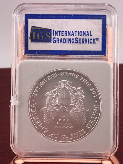 2007 American Silver Eagle IGS Certified  first day of issue