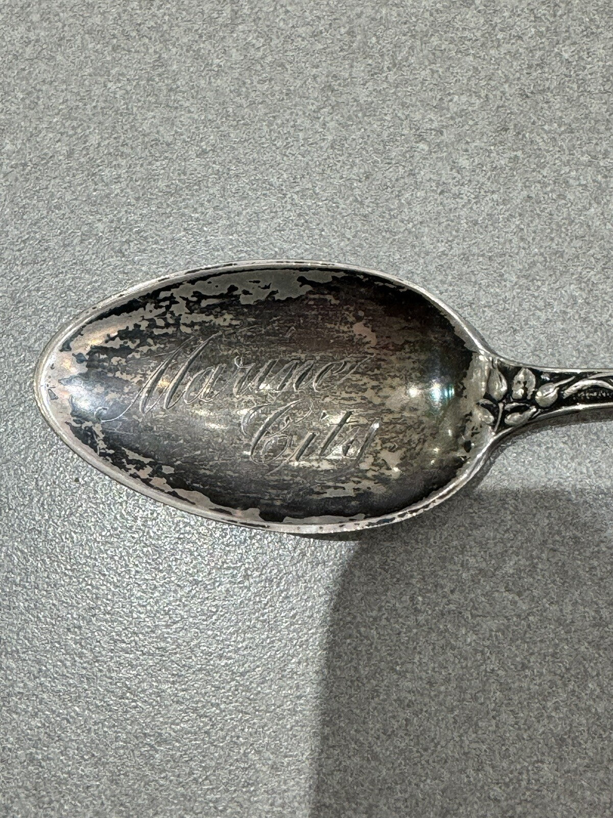 Sterling Silver "Marine City Michigan , Souvenir Spoon 6” 32.5 Gr