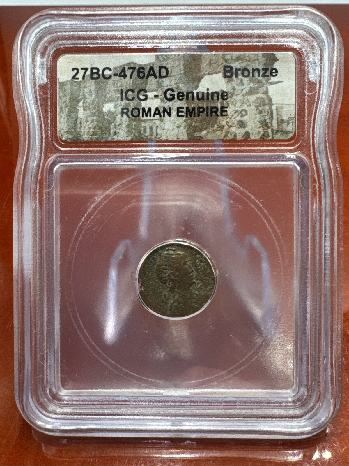 ICG - Genuine ROMAN EMPIRE Coin Slab 27BC-476AD Amazing Historical Bronze A4