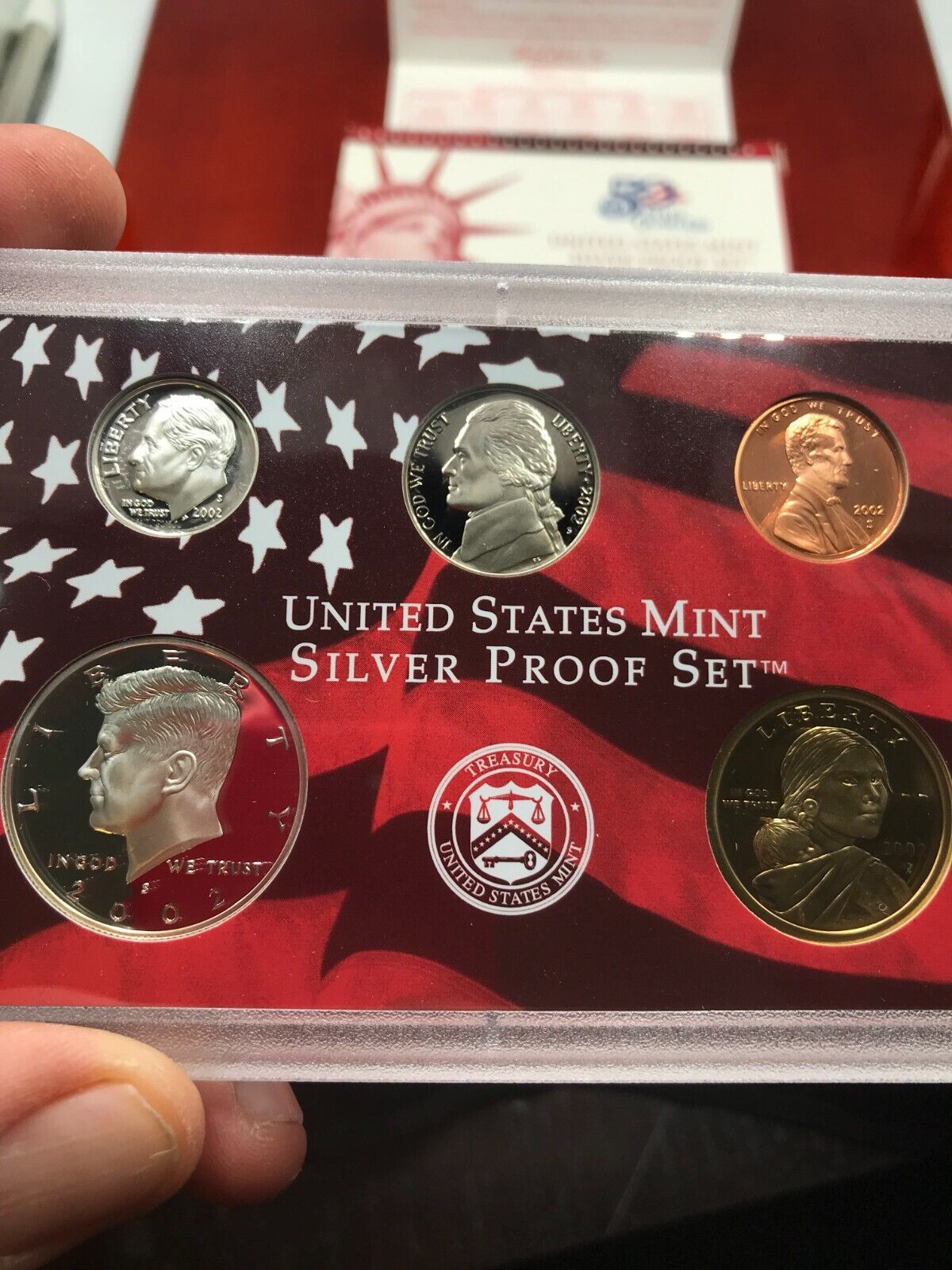 2002-S United States Mint Silver Proof Set (10 Coins) with Box and COA