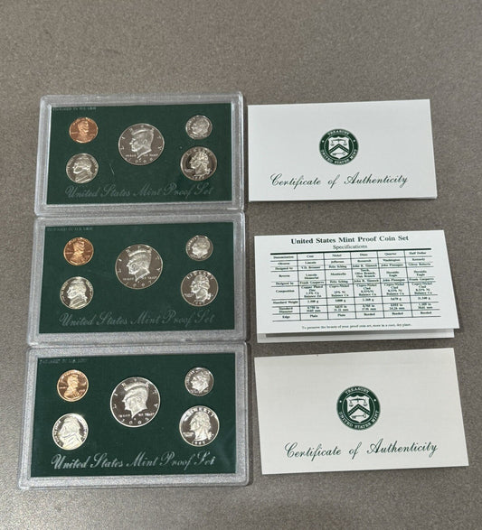 1995,1997,1998 PROOF SETS OGP WITH COA COMPLETE
