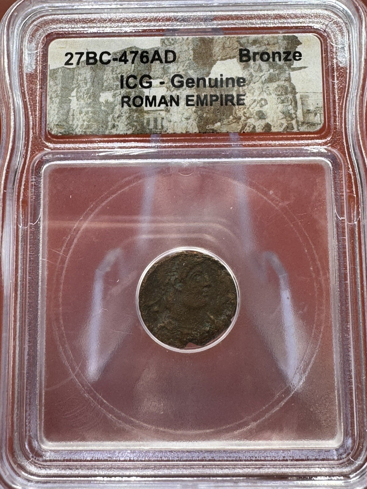 ICG - Genuine ROMAN EMPIRE Coin Slab 27BC-476AD Amazing Historical Bronze A6