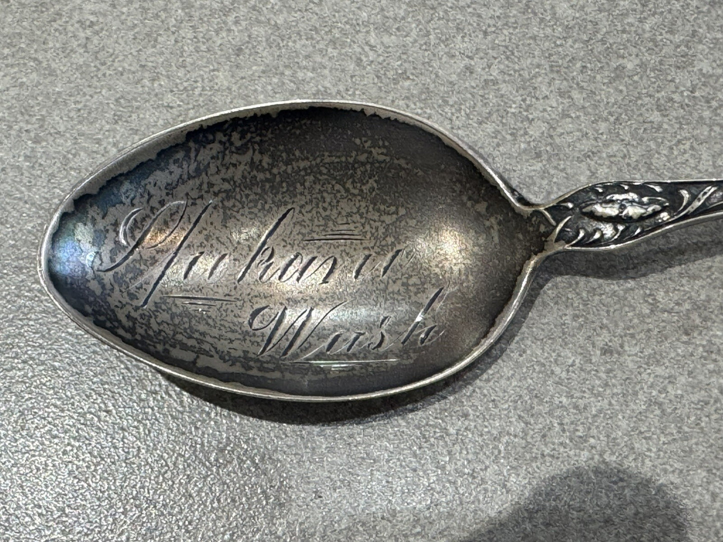 Antique Spokane Washington Sterling Silver Spoon Engraved 17.1 Gr 5.5 “