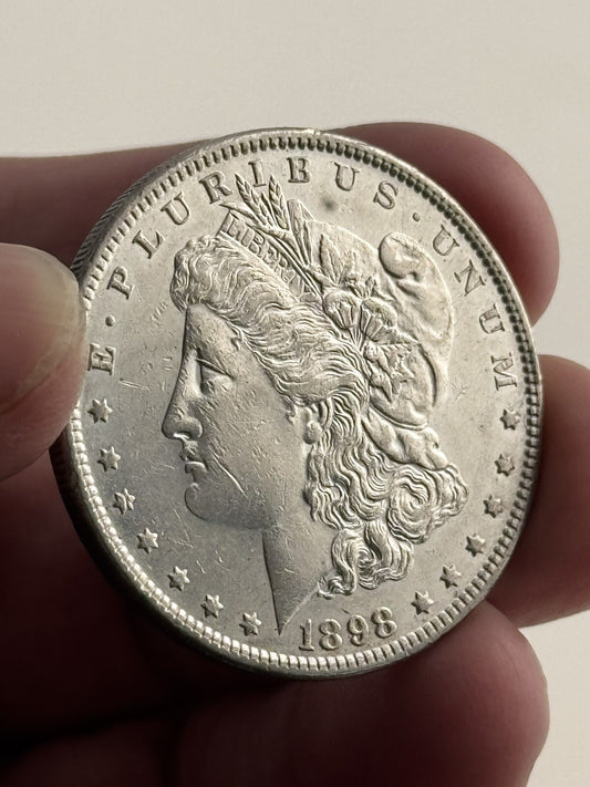 1898 MORGAN SILVER DOLLAR BU / AU UNCIRCULATED STUNNING LUSTER FULL LIBERTY .