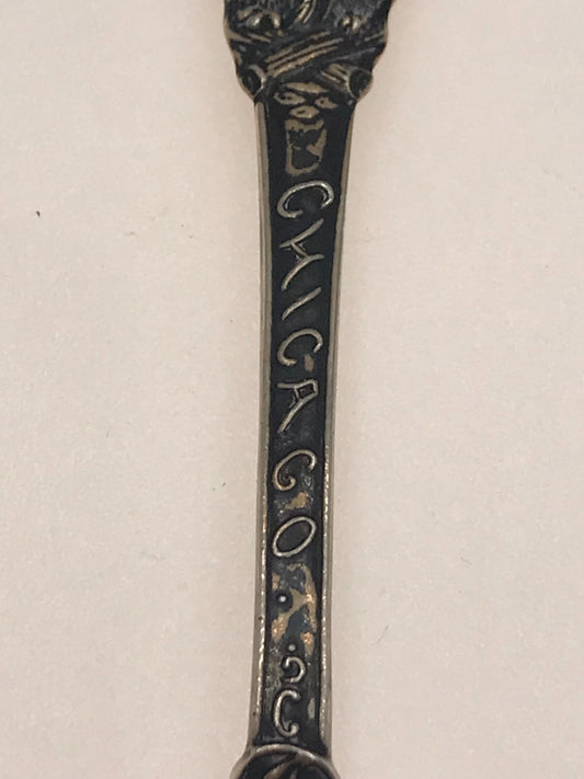 Hymanberg & Co chicago sterling spoon Fort Dearborn Souvenir spoon 6" 26.1g