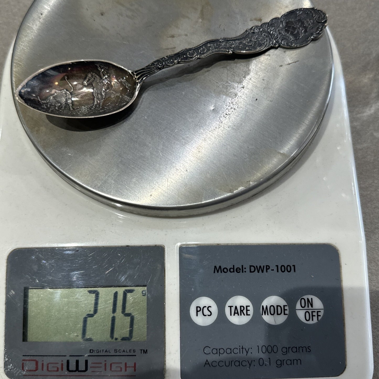 Vintage Solid Sterling Silver Texas Lone Star State 6” Collectible Spoon 21.5gr