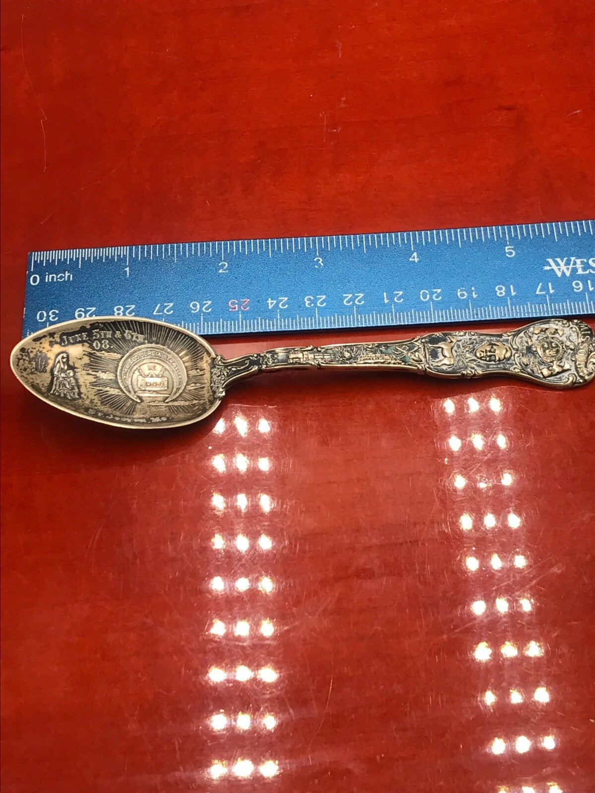 First Governor of Missouri Sterling Silver Spoon Nice Details TONED 28.9g 5 3/4"