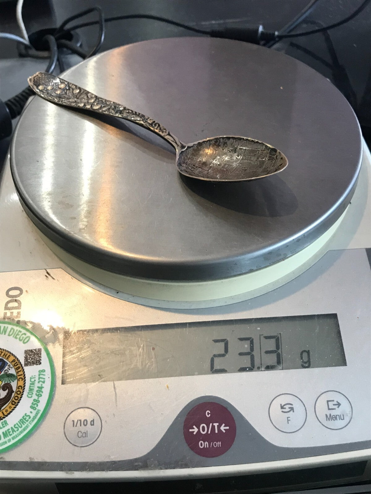 Antique A. Stowell & Co.  engraved sterling spoon 5 3/4" 23.3g