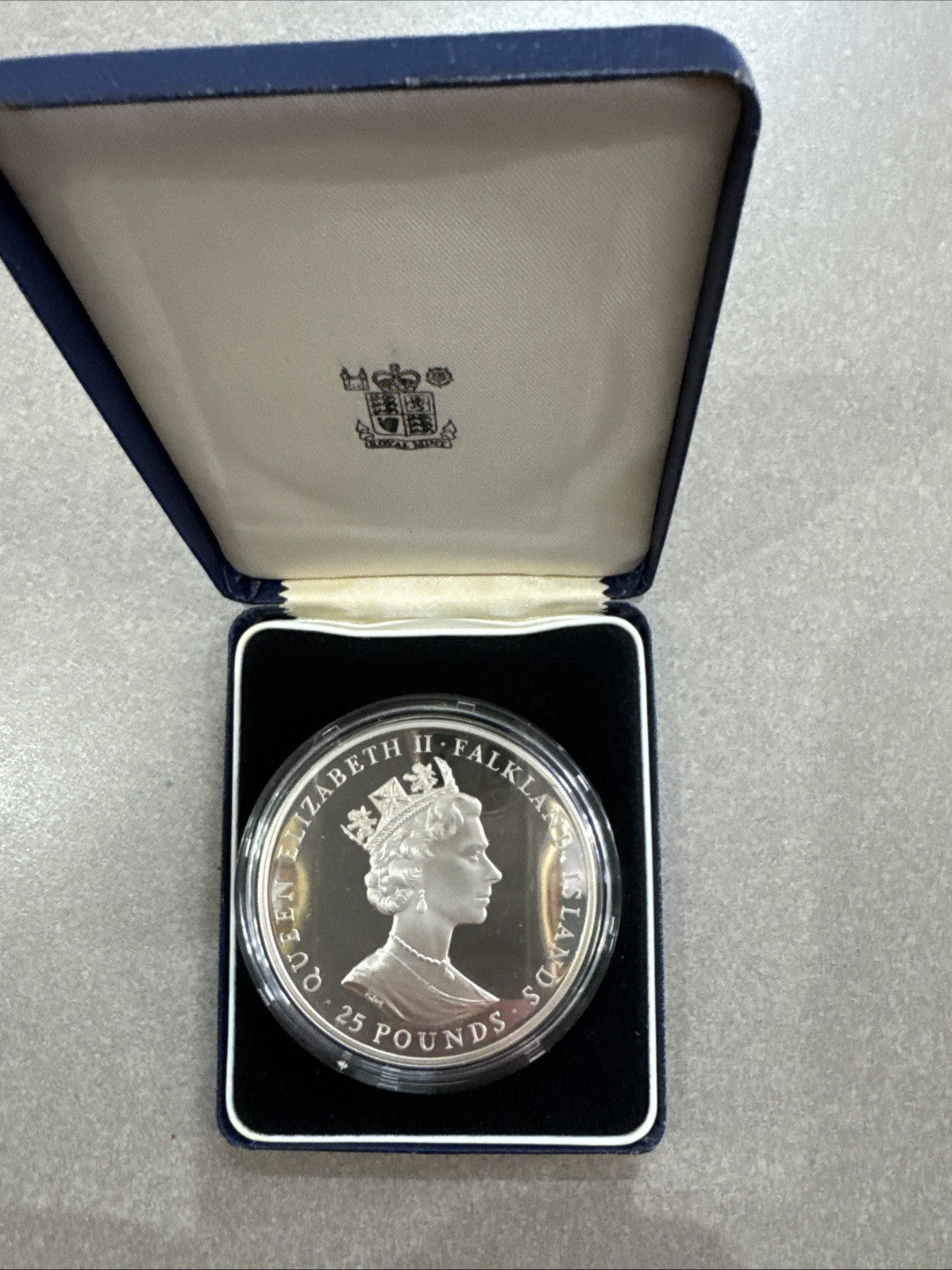 FALKLAND ISLANDS 1986 ROYAL WEDDING SILVER COIN 150 GRAMS SILVER PROOF 🔥 .