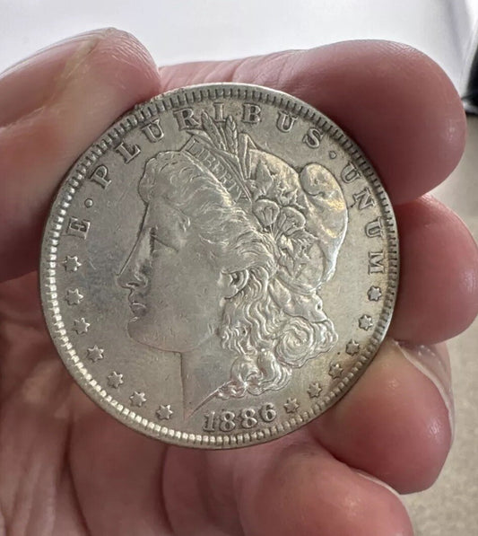 1886 Morgan Silver Dollar- Beautiful Coin AU Great luster full liberty *
