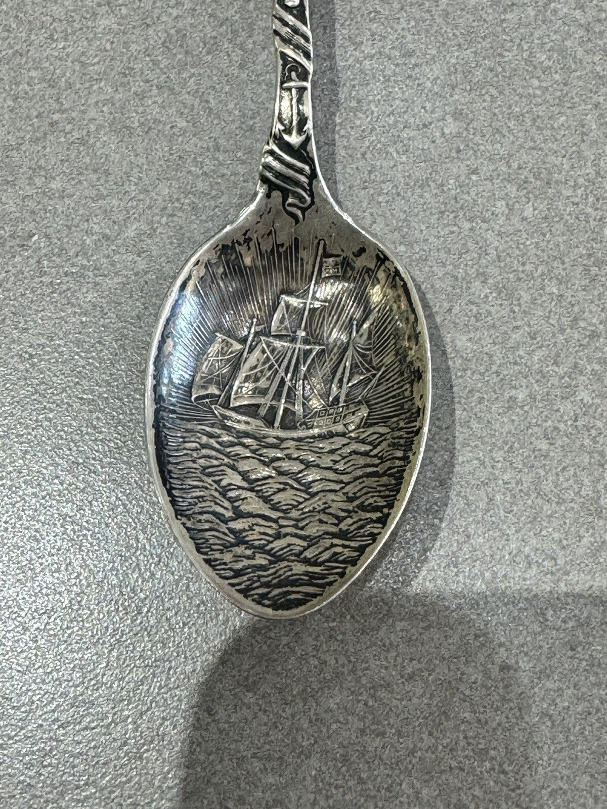 WORLD'S COLUMBIAN EXPOSITION 1895 STERLING SILVER SOUVENIR SPOON 22.8 Gr 5 7/8 “