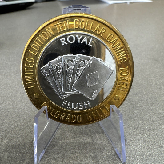 Laughlin Colorado Belle Seven Eleven $10 Limited Edition Gaming Token 999 Silver