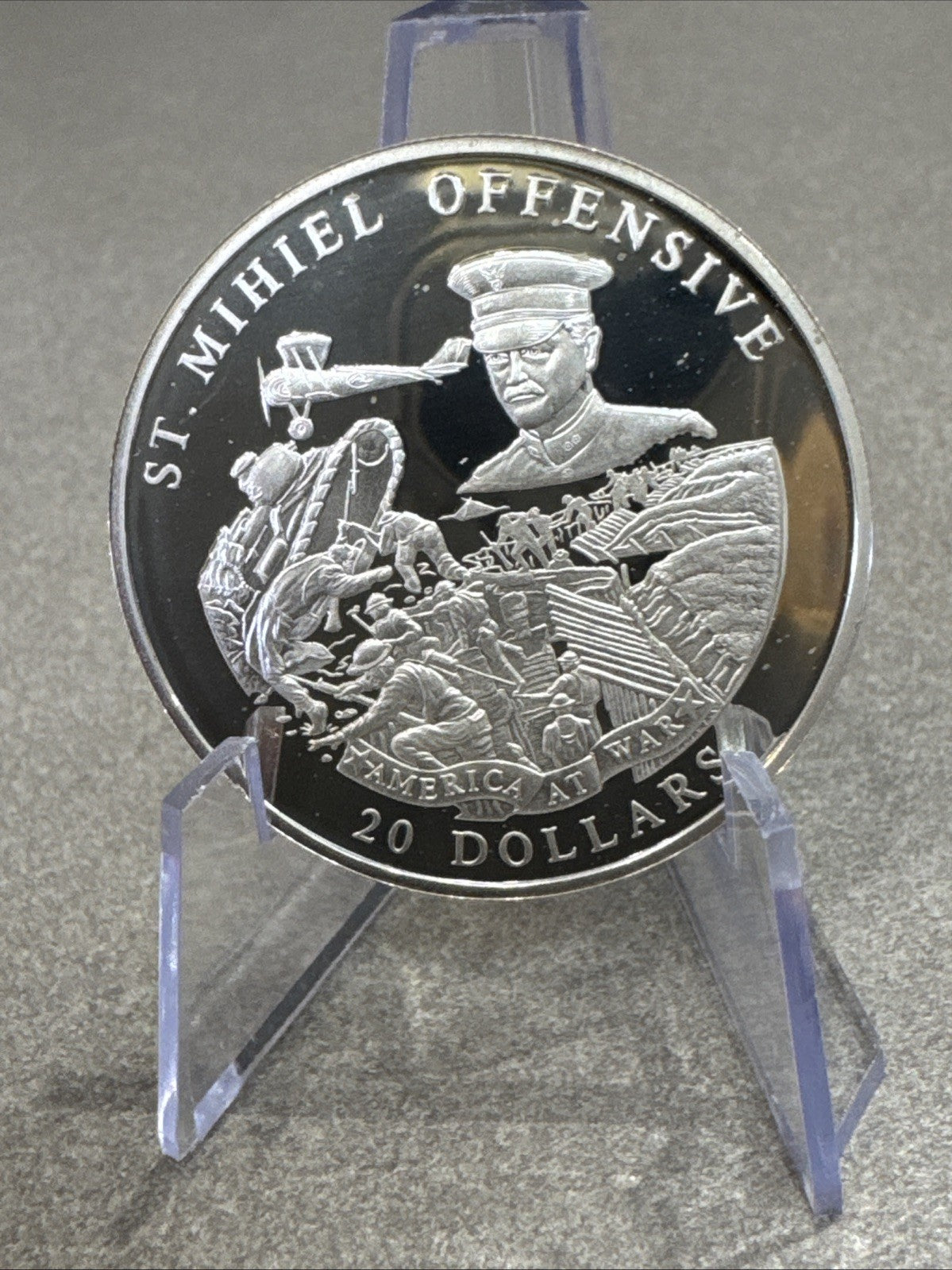 ST. MIHIEL OFFENSIVE WWI AMERICA AT WAR 2003 LIBERIA SILVER COIN RARE