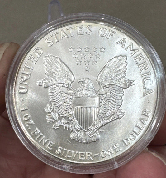 1986 American Silver Eagle Dollar, Gem, 1 Oz .999 Silver, First Year Of Issue.