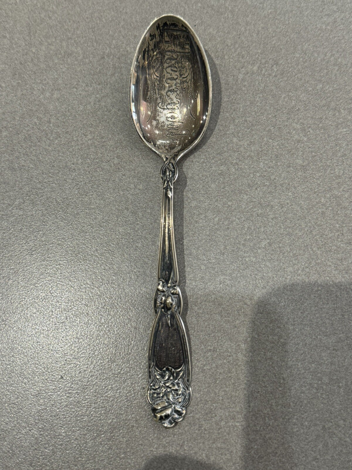 Antique Cherrysoule Sterling Souvenir Spoon 23.1 6” Vintage Great Details !