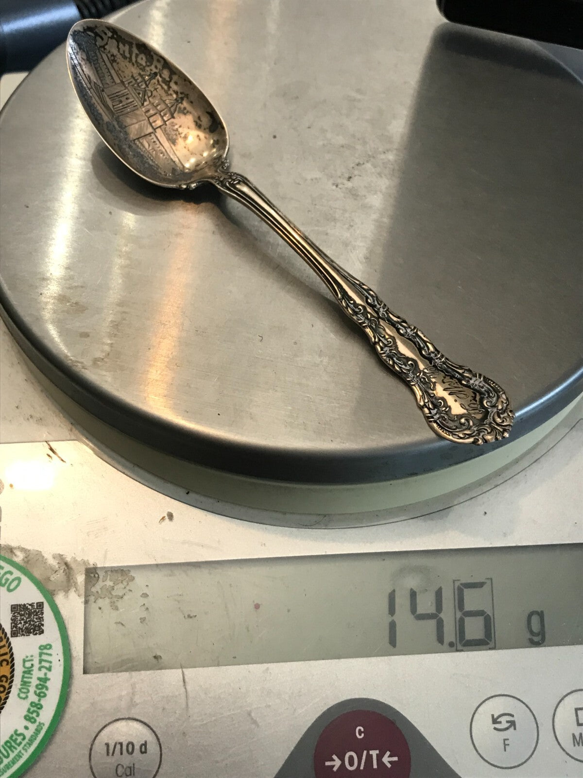 1901 Antique RW&S Wallace Engraved R.W.D Sterling Spoon 5.25" 14.5g Rare