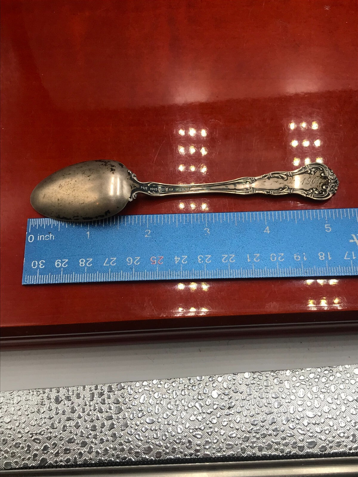 1901 Antique RW&S Wallace Engraved R.W.D Sterling Spoon 5.25" 14.5g Rare