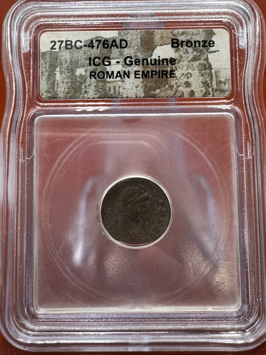 ICG - Genuine ROMAN EMPIRE Coin Slab 27BC-476AD Amazing Historical Bronze A7