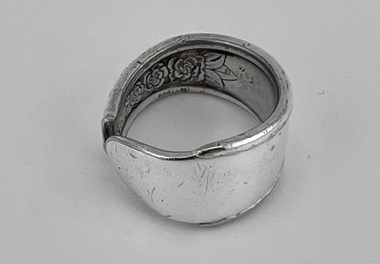 Vintage sterling silver spoon the handle open band ring