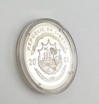 BATTLE OF LEXINGTON CONCORD REVOLUTIONARY WAR $20 LIBERIA 999 SILVER COIN