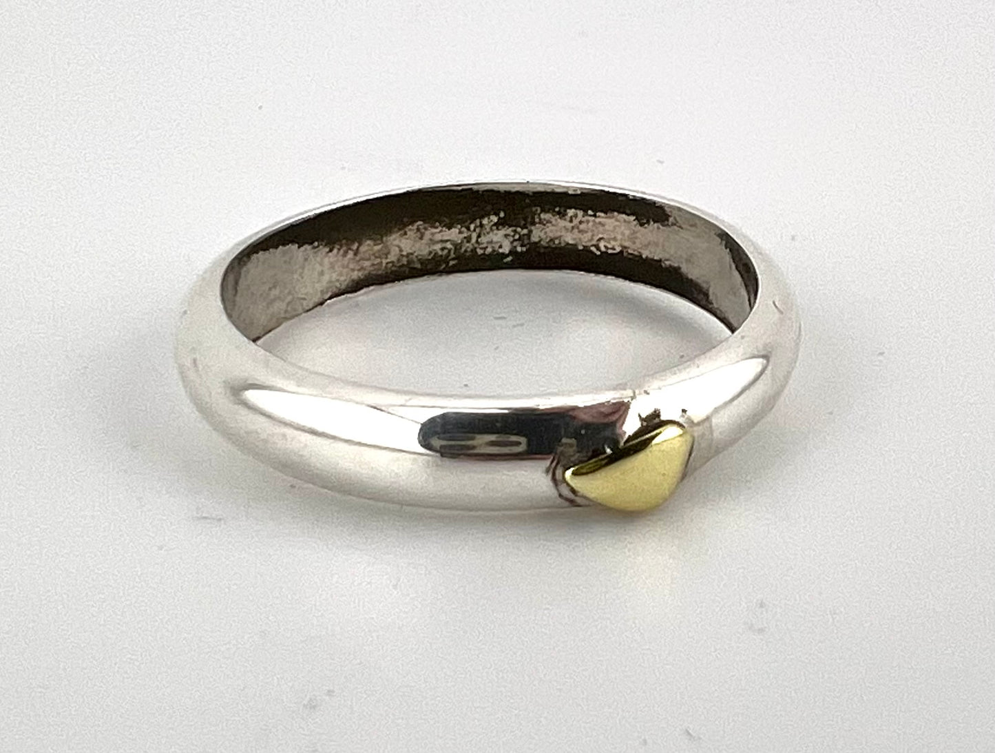 Ladies two tones sterling silver and gold ring