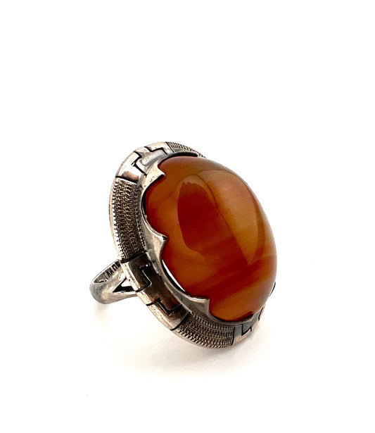 Tiger eye sterling silver ring