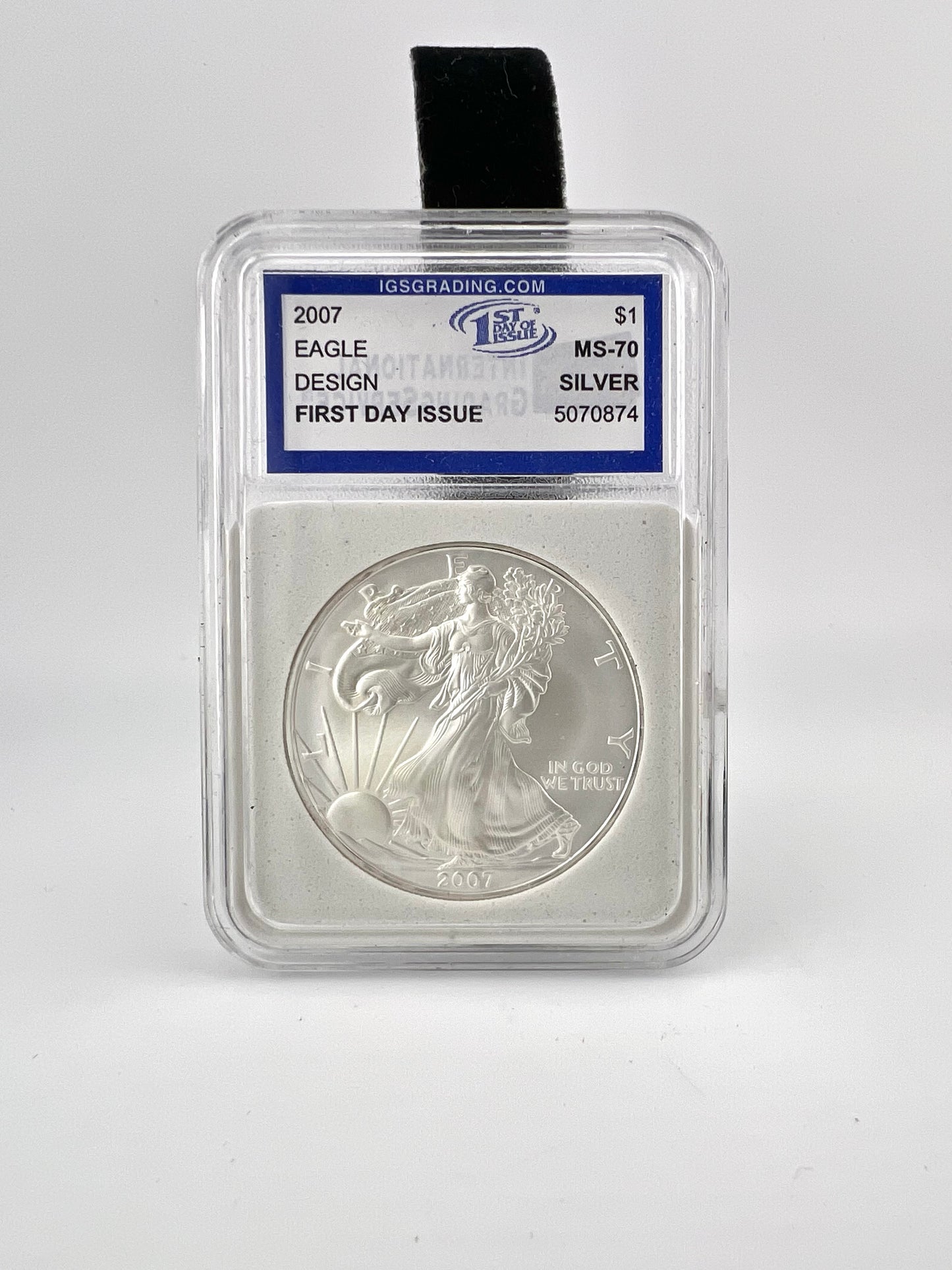 2007 Silver Eagle Graded MS 70 First Day Issue IGS