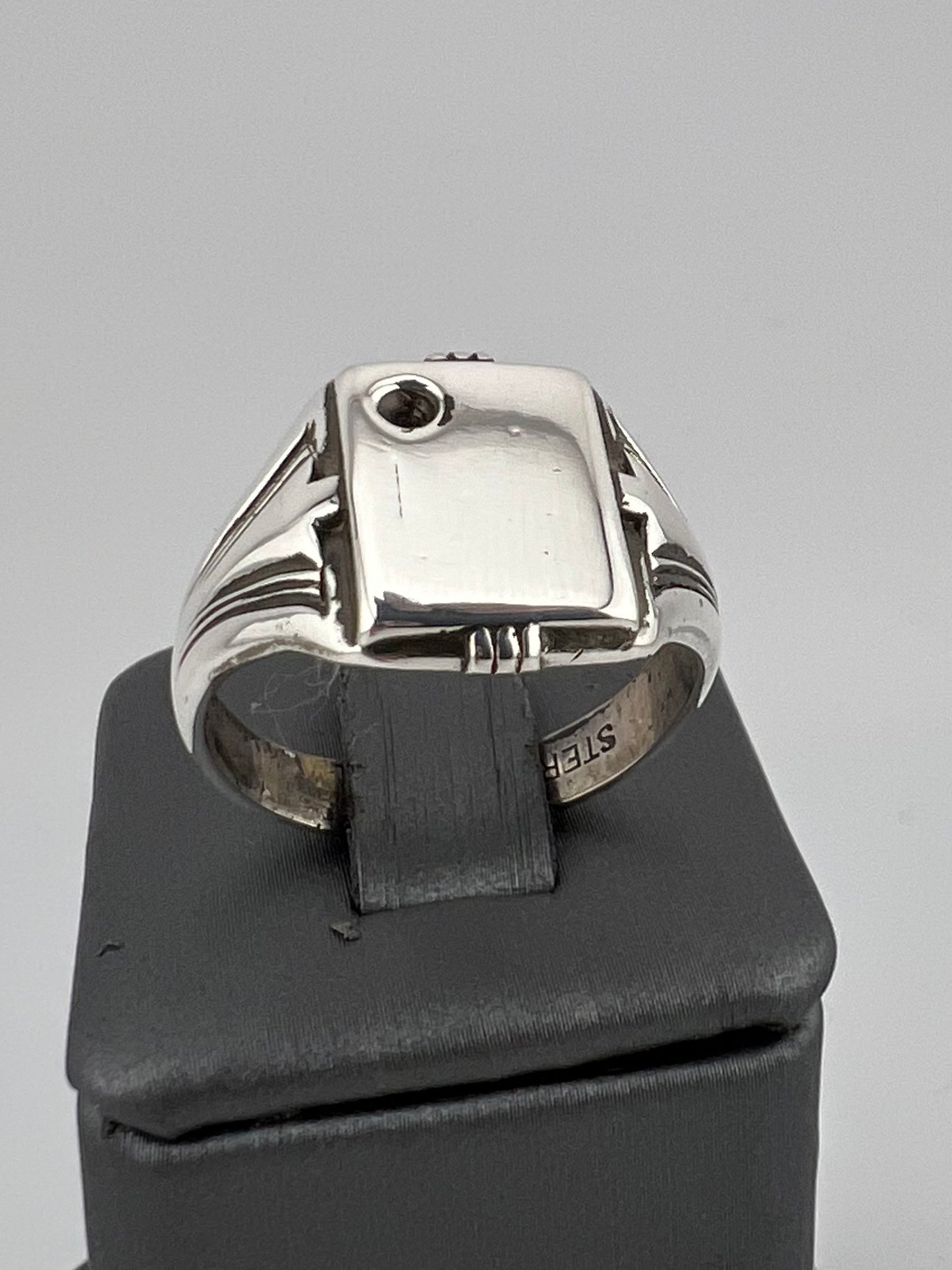 Sterling silver square ring men’s