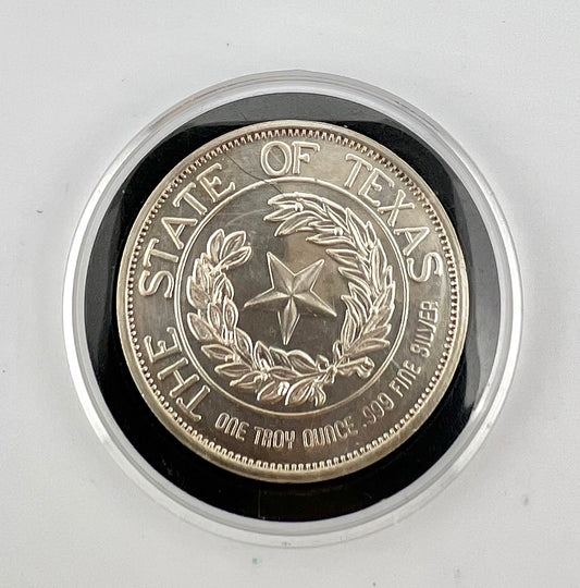 1 oz silver round The State of Texas 1986 Texas One And Indivisible