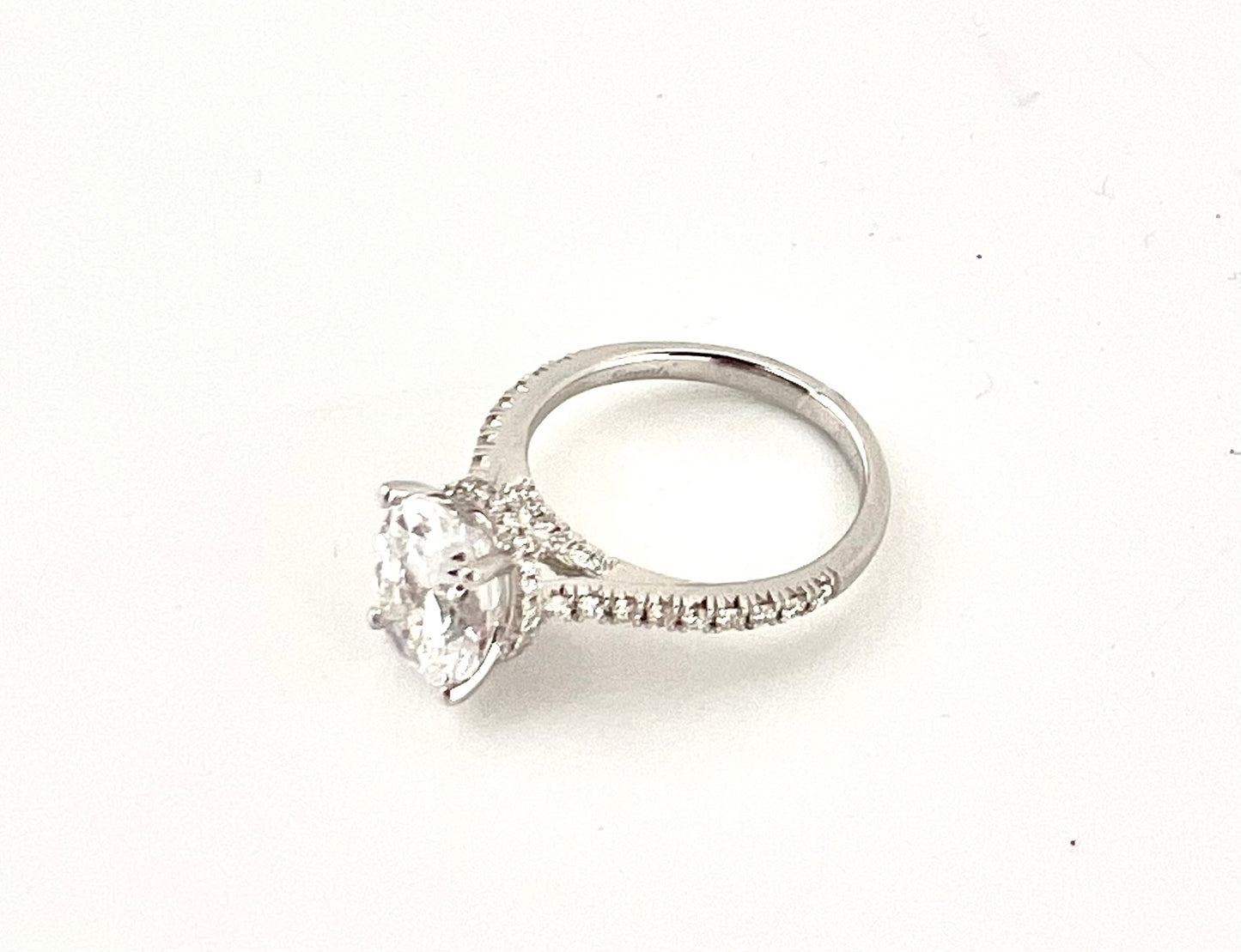 14k white gold ring ladies with CZ stone