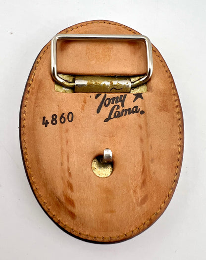 Tony Lama Vintage Leather Belt Buckle