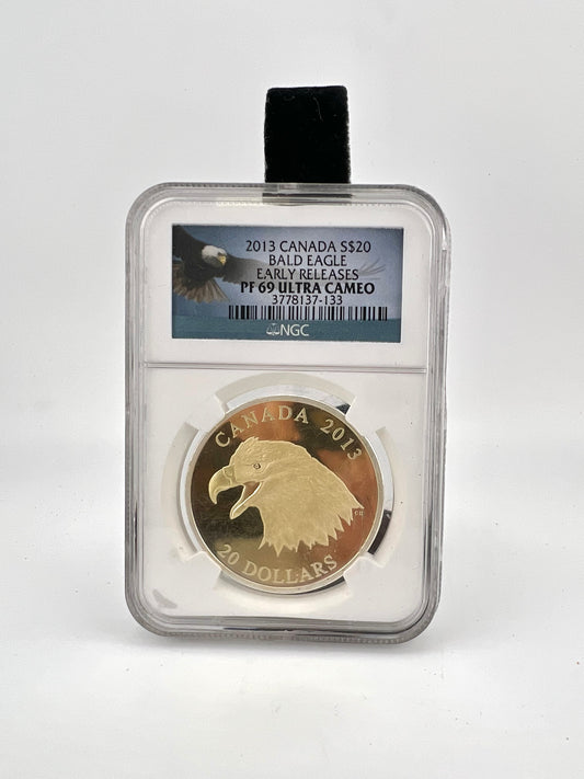 2013 CANADA $20 BALD EAGLE COIN NGC PF69 ULTRA CAMEO EARLY RELEASES