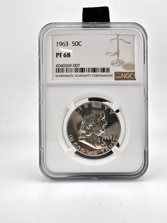 1963 50C PF 68 NGC Franklin Half Dollar NGC