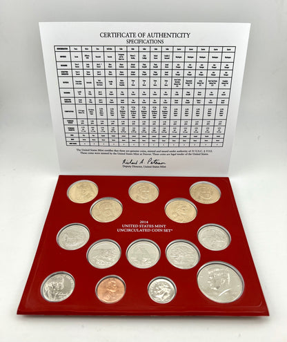 2014 United States Mint Uncirculated Coin Set Philadelphia And Denver