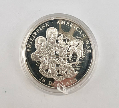 PHILIPPINE WAR ROOSEVELT AMERICA AT WAR 2003 LIBERIA SILVER COIN