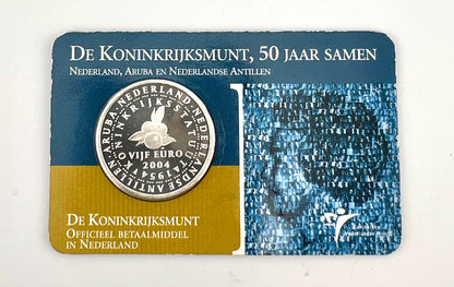 Netherlands / Holland 5 Euro 2004 Coincard The Kingdom Mint, 50 years together