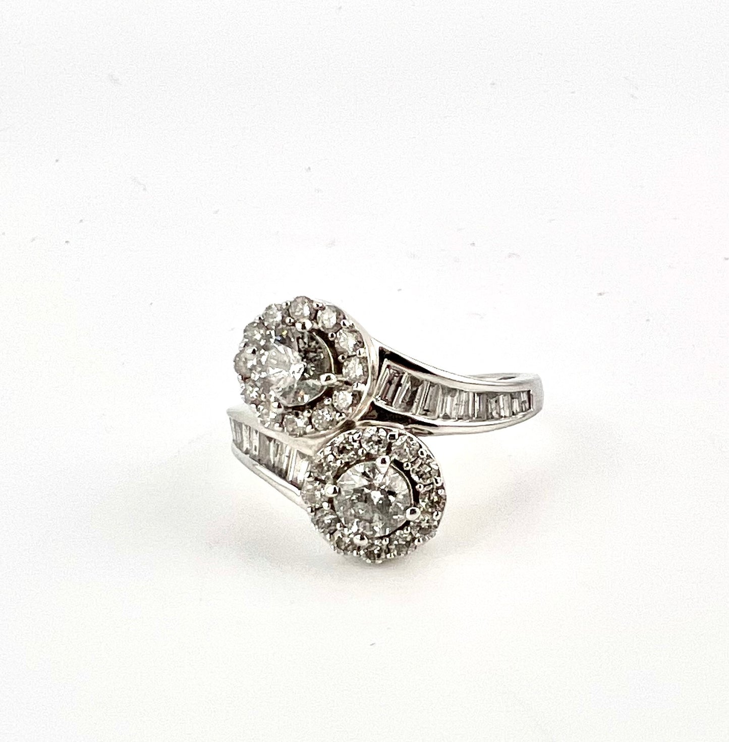 14k white gold double halo set diamond