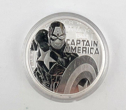 2019 Queen Elizabeth II Tuvalu $1 "Captain America" 1 oz .999 Silver Coin