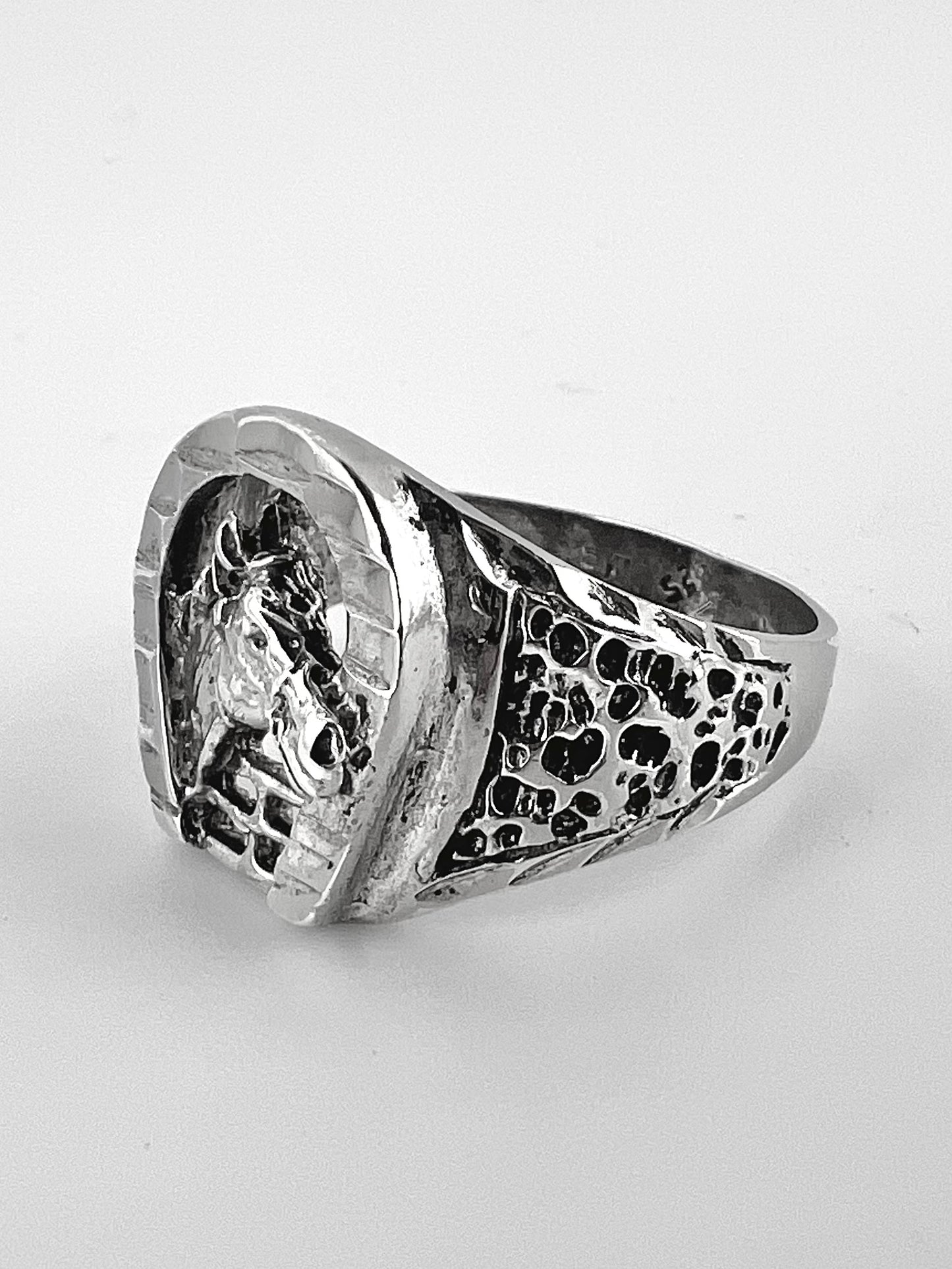 Ladies horse ring 925 silver