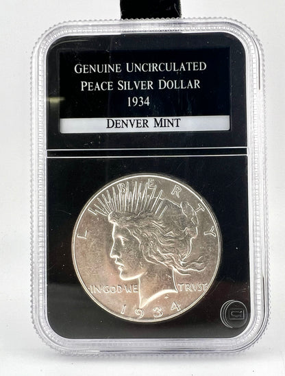 Uncirculated 1934-D Denver Mint Silver Peace Dollar