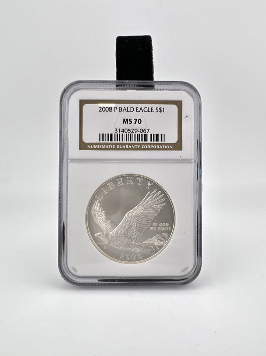 2008 P S$1 Bald Eagle Commemorative Silver Dollar NGC MS70