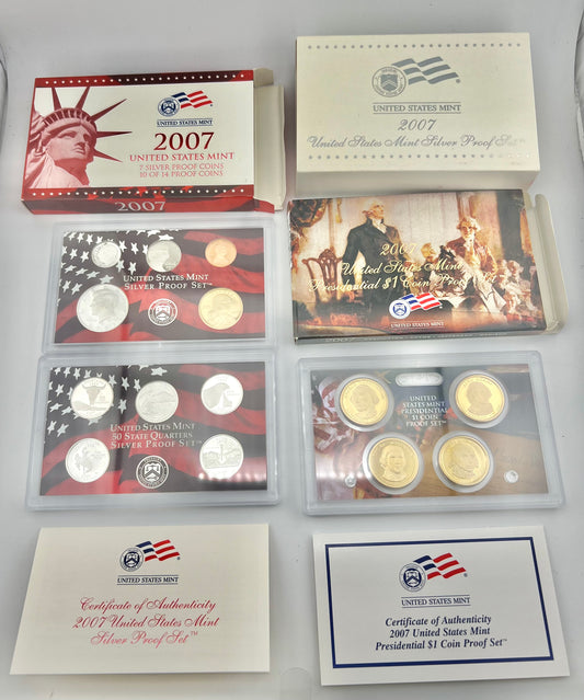 2007 Silver Proof Set U.S. Mint Original Government Packaging