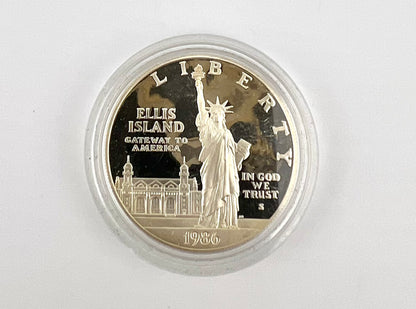 1986-S Proof Ellis Island Statue of Liberty Commemorative Silver Dollar $1