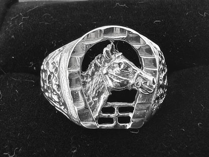 Ladies horse ring 925 silver